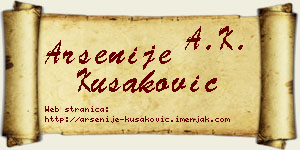 Arsenije Kušaković vizit kartica